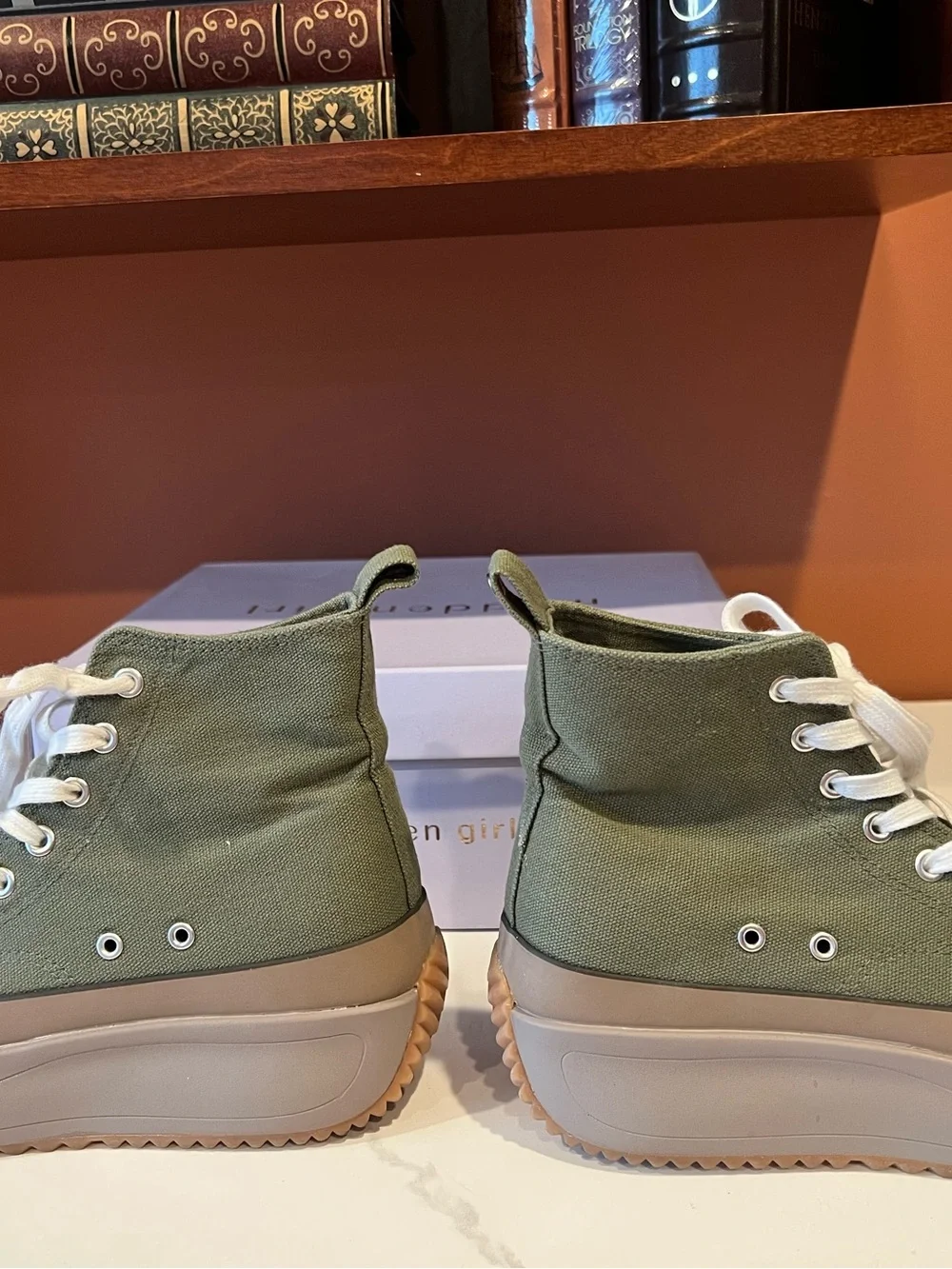 Madden Girl Olive Green High-Top Platform Sneakers